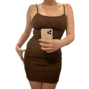 H&M Brown Spaghetti Strap Mini Dress size Medium